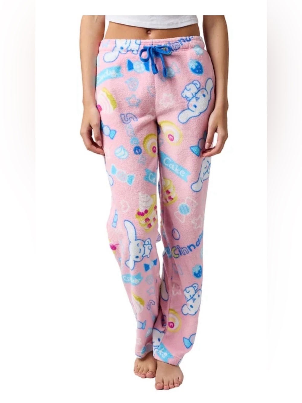 Cinnamoroll Sweet Treats Women's Cradle Plush‎ Pink Sleep Pajama Pants Medium